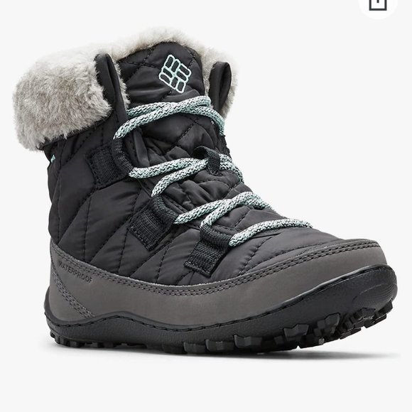 Columbia Youth size 4 Minx Shorty Omni heat waterproof-K snow boot in black/grey - Picture 5 of 15